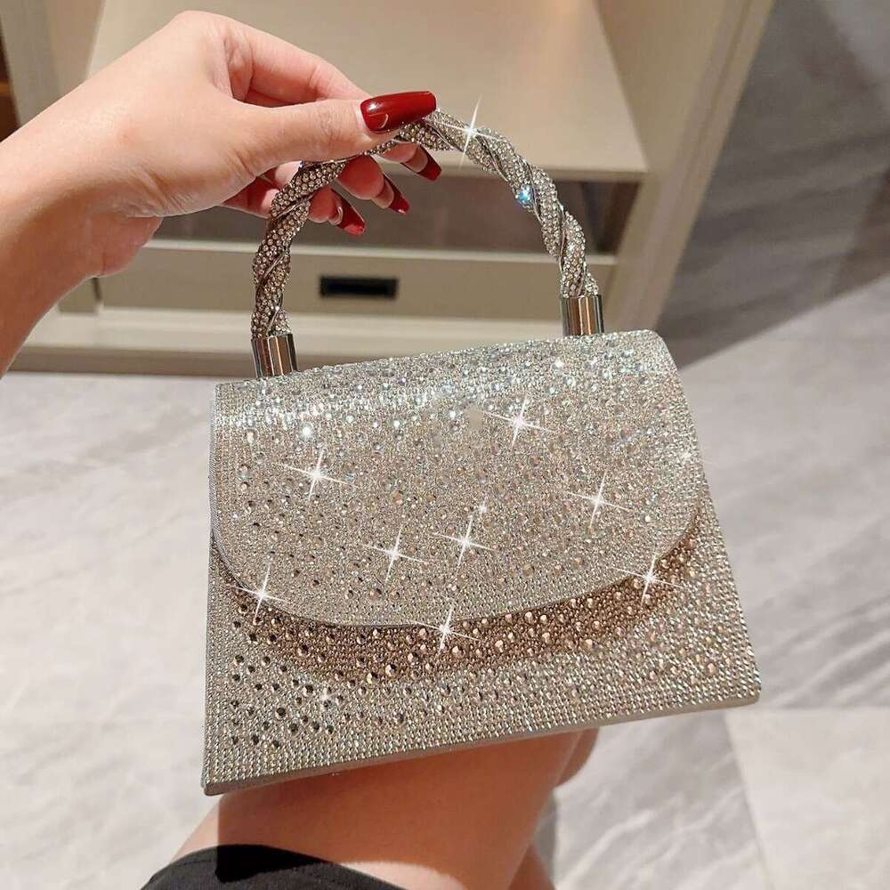 2025 New Handbag Banquet Full Rhinestone Prom Clutch Evening Dress Bag