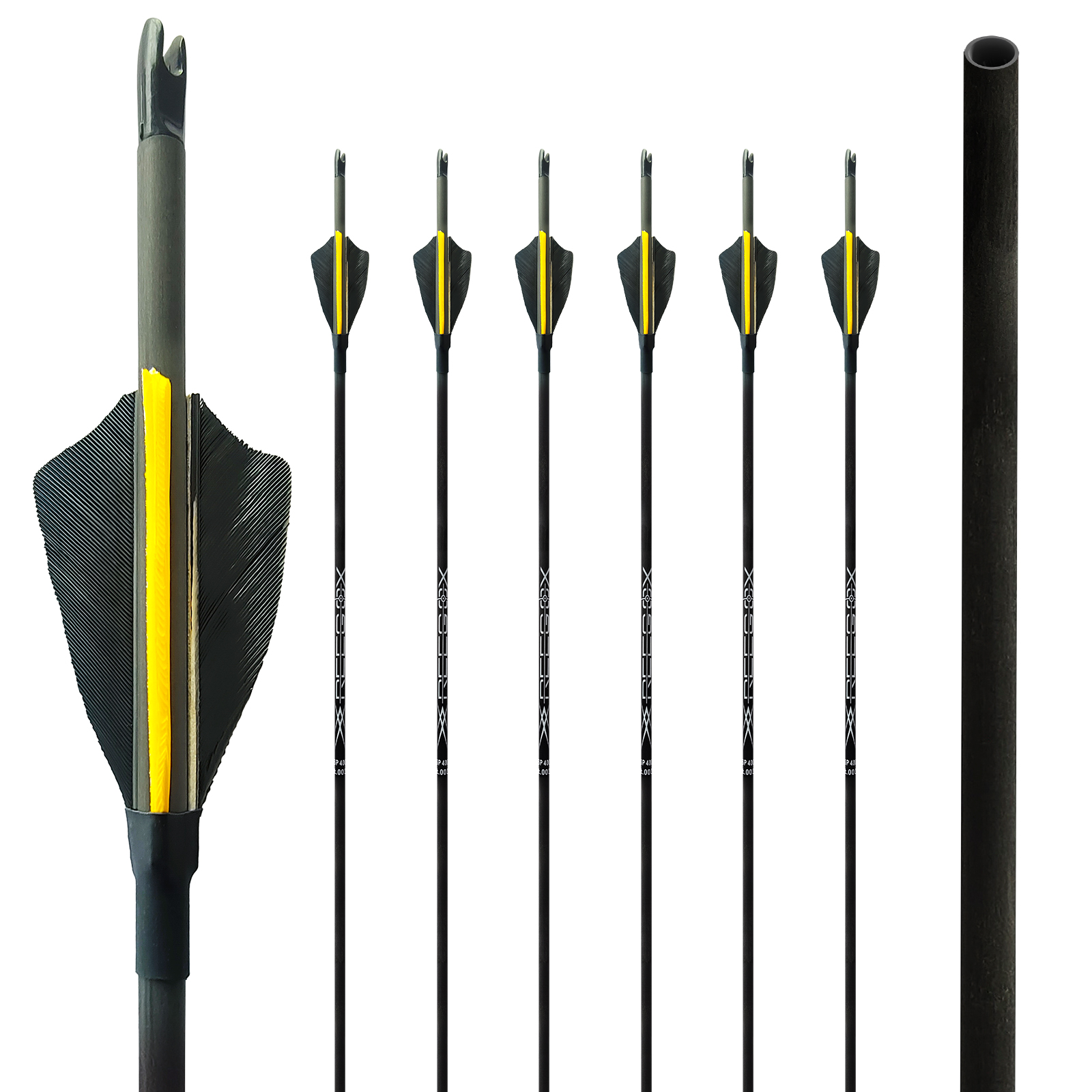 Archery Hunting Arrows 31inch Carbon Arrows Without Arrowheads Turkey Feathers 4.2mm Targeting Arrows for Bow Spine 350-1500 (6Pcs)