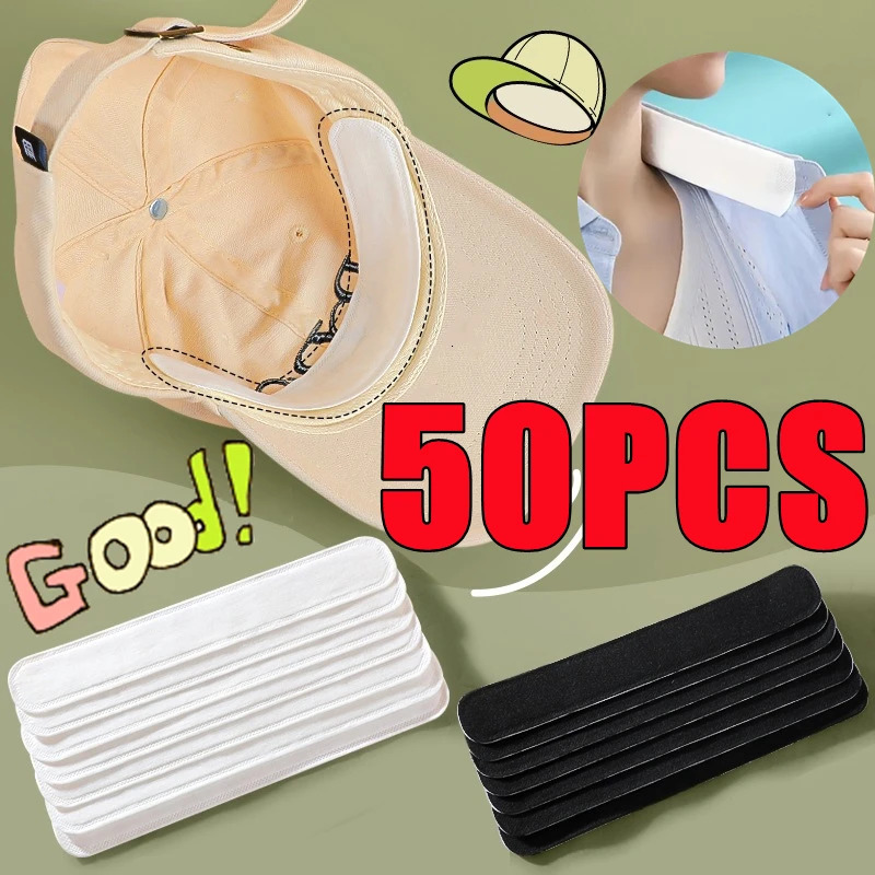5010PCS Hat Sweat Absorber Stickers Summer Cap Liner Bands Sweatband Visor Hats Adhesive Absorbing Strips Pads Tools 250625