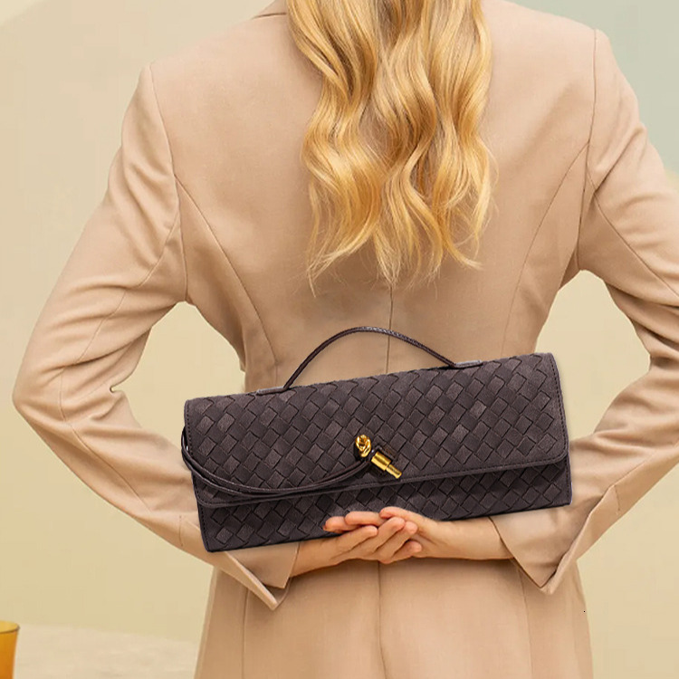 Free Shipping Designer High-end Handwoven Evening Bag Accordion Bag Matte Horizontal Handbag Shoulder Crossbody Small Square Bag Luxury Shopping Bag