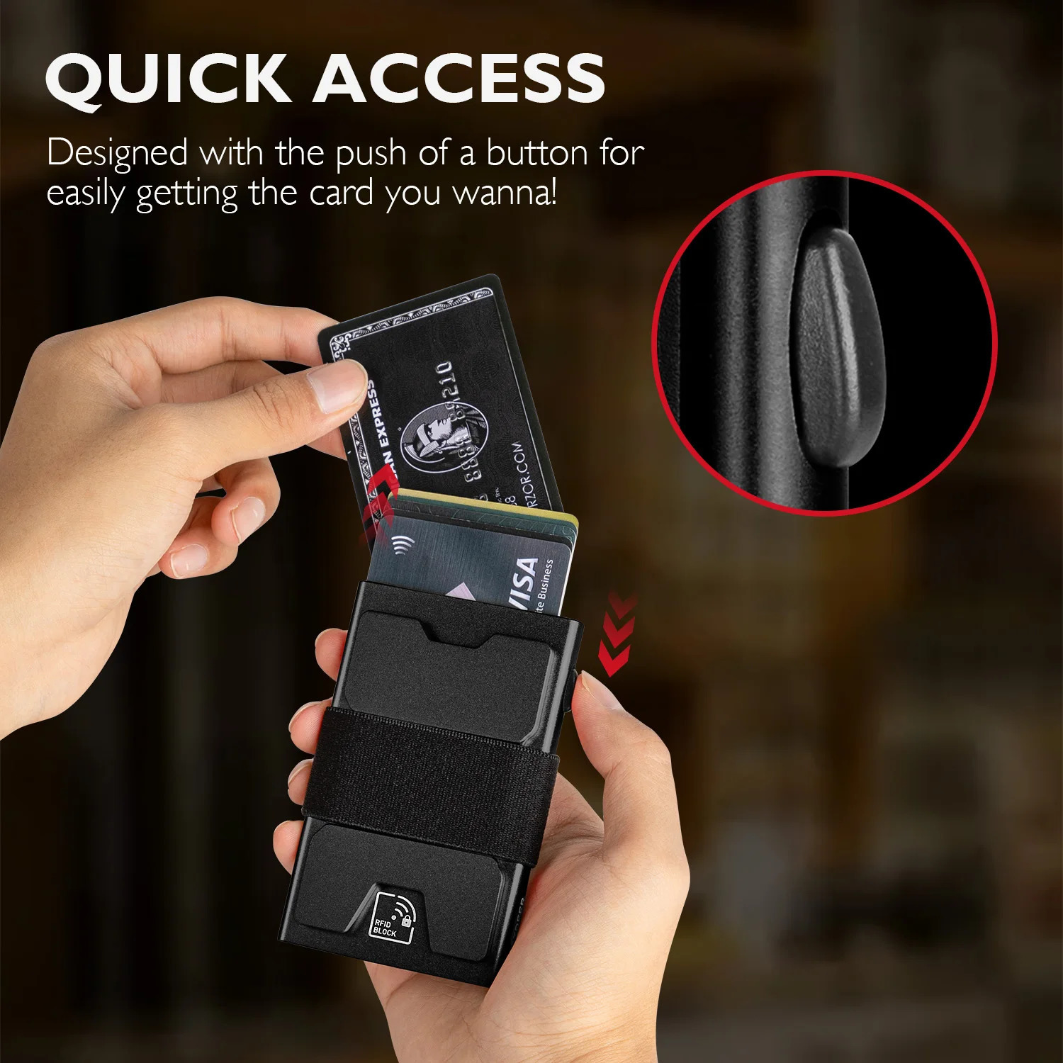 IWANTIT Slim Pop Up Wallet Minimalist Credit Card Holder For Men And Women RFID Blocking Mini Metal Case Holiday Gift Fallow 250701