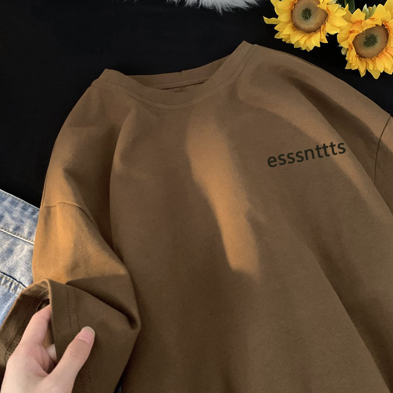 T Shirts Esen tils Summer Breathable Loose Short Sleeve T-Shirt Unisex Casual Sportswear High Street Style Letter Pattern Streetwear
