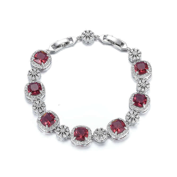 Trendy High-End Princess Fashion for Women Square Inlaid Luxurious Zircon Bracelet d1d