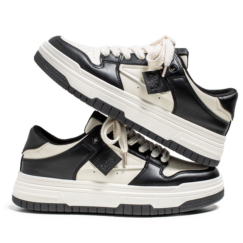 Spring board shoes men's casual trendy shoes trendy brand black and white panda designer skateboard shoes ultra light thick sole