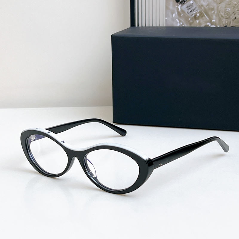 Trendy Designer Sunglasses For Women Black Acetate clear lens reading glasses CH letter on top luxury brand work leisure vacation daily street shooting Glasses 5416