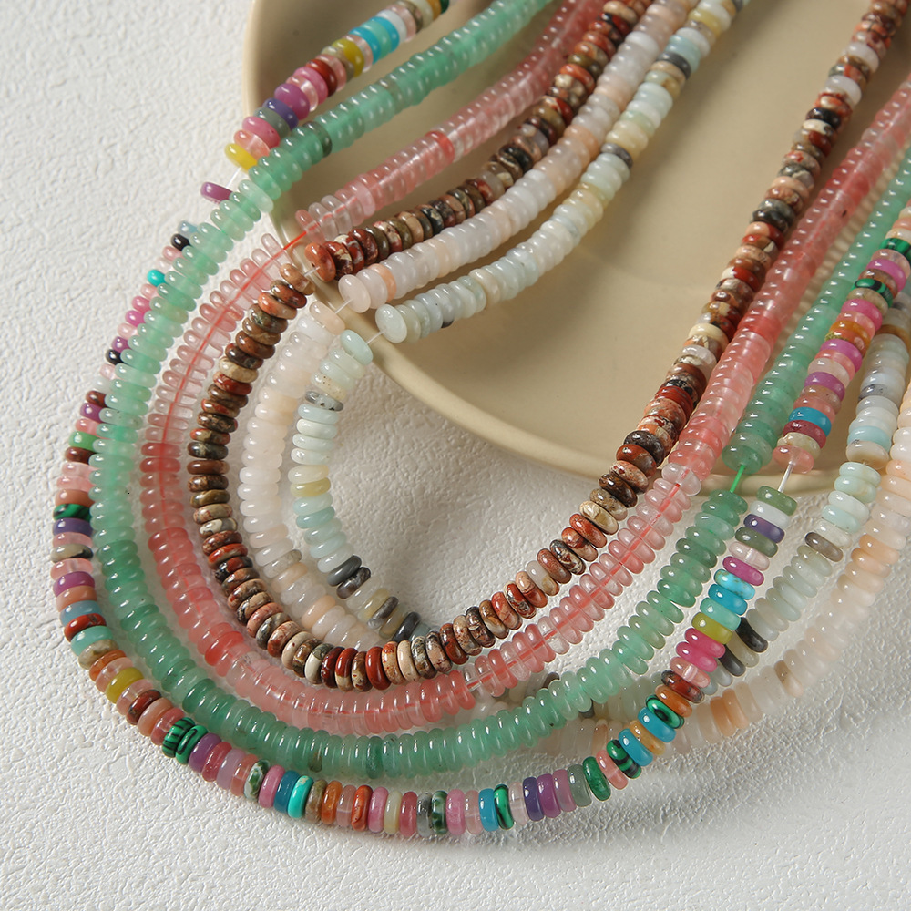 Spacer Beads Natural Stone Raw Stone Spacer Beads for Bracelet Necklace Jewelry Accessories DIY Handmade Materials Separation