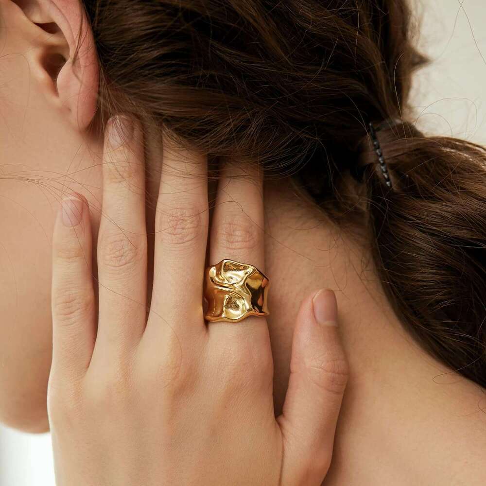for Set 3 Sier Women Chunky Statement ZC Dome Evil Eye Croissant ring Thick Gold Plated Band Rings