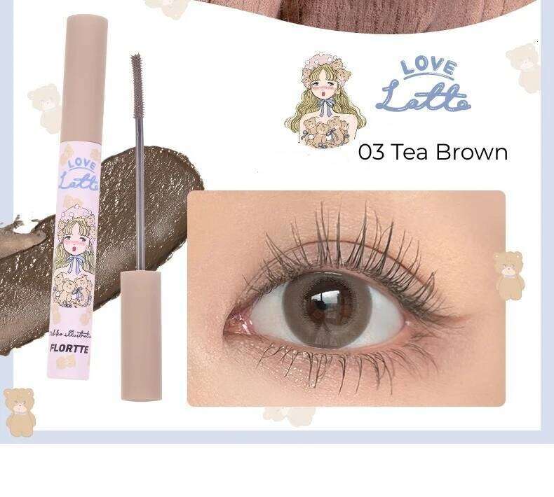 FLORTTE Natural Lengthening Long-Lasting Curling And Defining Mascara With Concave Double-Sided Brush Head