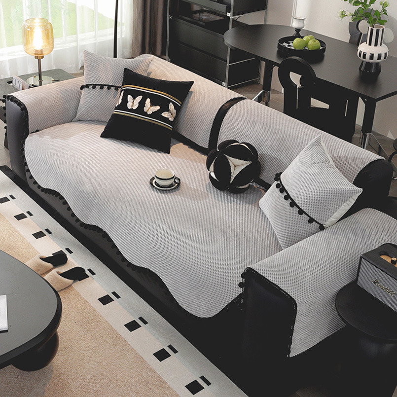 Alien Chenille Sofa Cushion All Seasons 2024 New Light Luxury High-end Irregular Non-slip Cover Blanket Towel