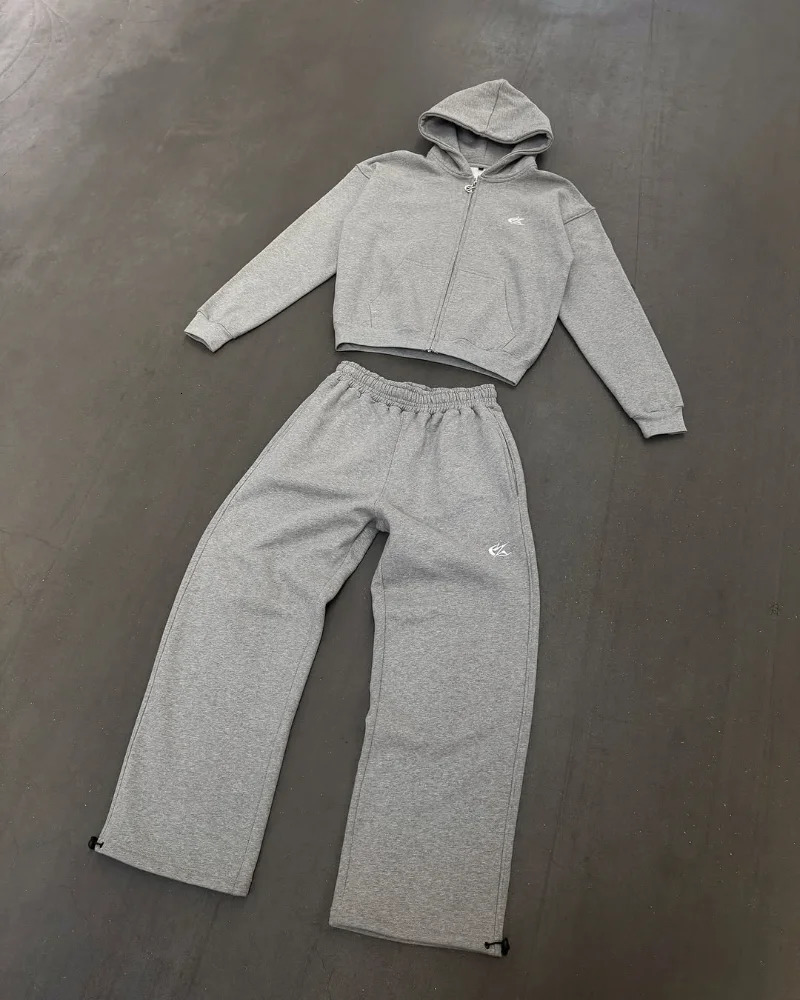 Europe and the United States Vintage Pop Men suit Unique embroidered High Street Harajuku top oversize Fall casual tracksuit 250625