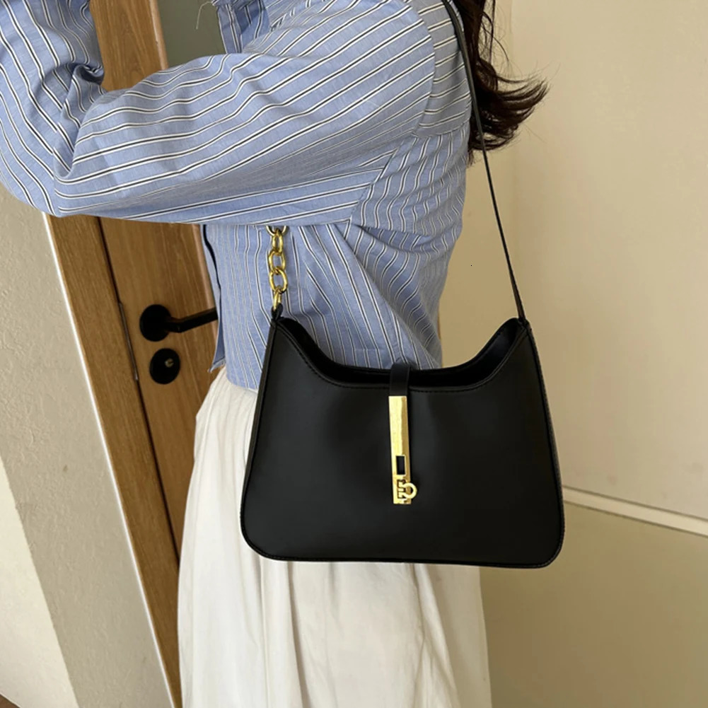 PU Leather Solid Color Handbag for Women Trendy Zipper Shoulder Bag Versatile Underarm Bag for Casual 250627