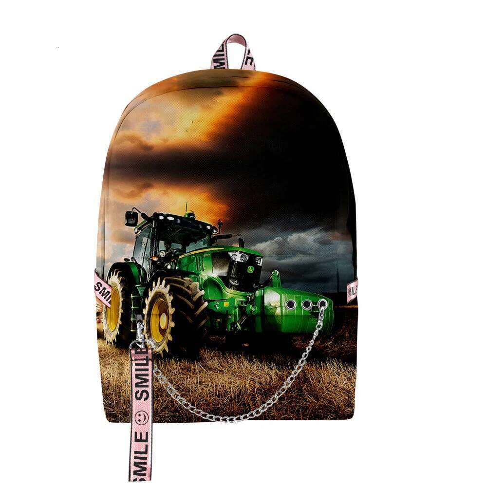 Cool Game Tractor Pattern Student School Bags Unisex 3D Print Oxford Waterproof Notebook multifunction Travel Backpacks