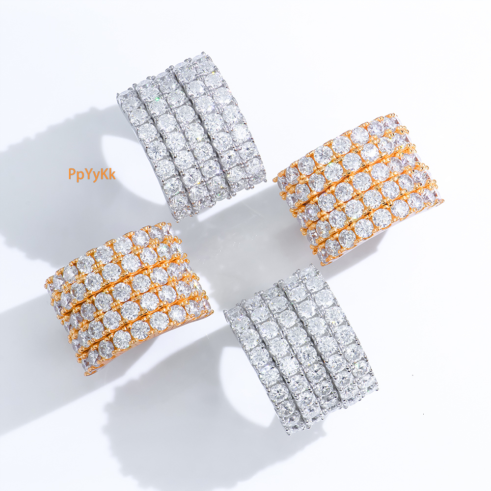 Luxury Jewelry Diamond Set 18K Gold Plated 925 Sterling Silver VVS Moissanite High Quality Ring GRA Tested