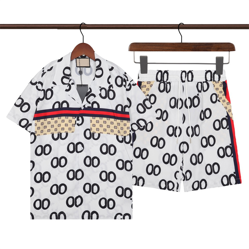 Designer Men's Tracksuits Hawaiian Beach Set Single Breasted Short Sleeve Shirt and Shorts Casual Summer Vacation Travel Outfit shd &006