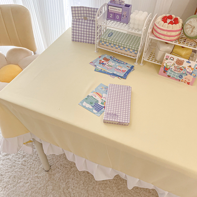 Student Desk Lace Solid Color Coffee Table Decoration Tablecloth Fengfeng Fabric Dining Table Tablecloth