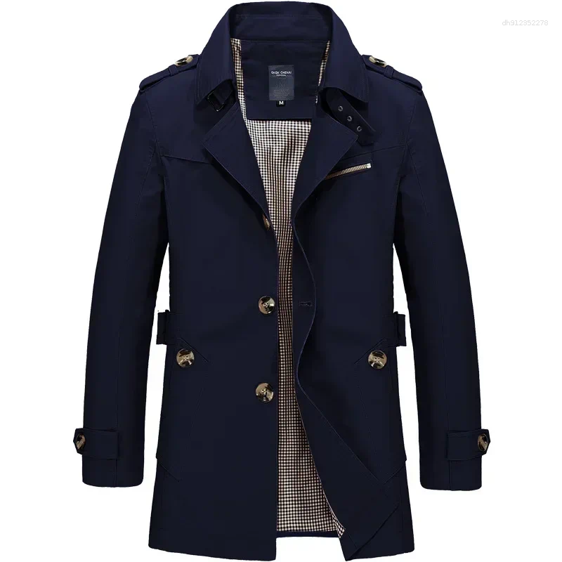 Men's Jackets Autumn Mens Jacket High-quality Thin Style Man Long Business Casual Trench Coats Korean Fashion Male Windbreaker Men Clothing