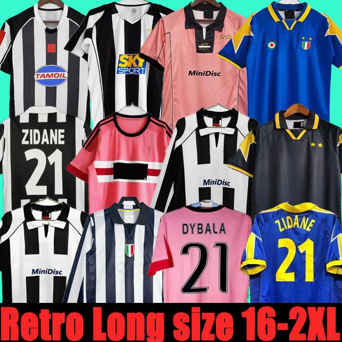 Retro soccer Jerseys KIT DEL PIERO Conte PIRLO Marchisio INZAGHI 95 96 97 98 99 01 02 03 04 05 94 95 ZIDANE Maillots DAVIDS BOKSIC shirt POGBA Short sleeve long S-2XL
