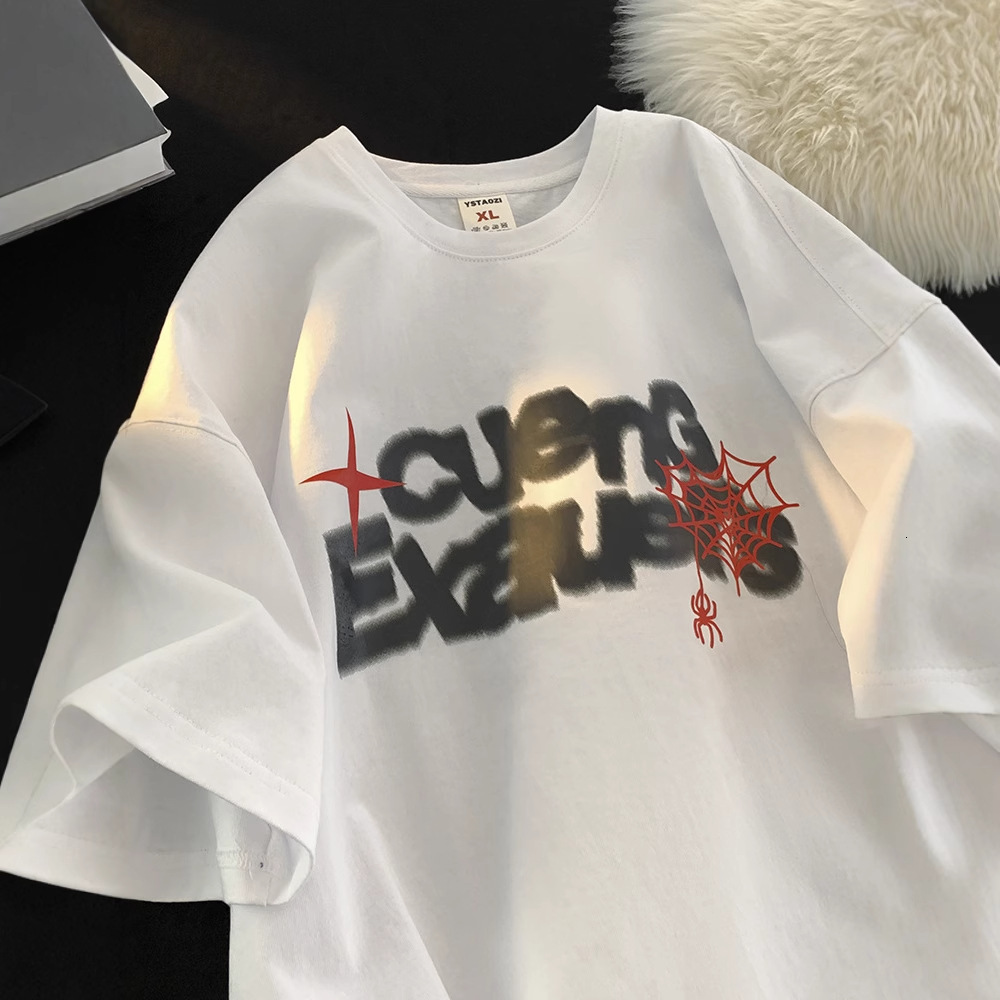 Designer Short Sleeves Anti-wrinkle Letter Short Sleeve T-shirt For Men Summer American Style Trendy Versatile Top Youth Heavyweight Half Sleeve Cloth