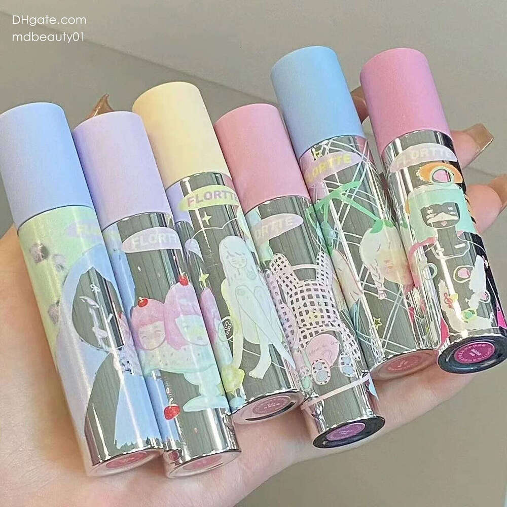 Flortte Girls' Dormitory Milk Cake Lip Cream Mist Face Matte Pink Non stick Cup Long Lasting Red Lipstick Affordable Goods X250702