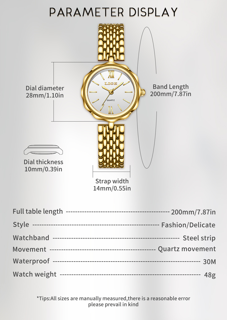 LIGE Men's Quartz Watch Waterproof Watch Top Brand Men's and Women's Universal Style Square Case Fashion Business Watch Holiday Gift Te