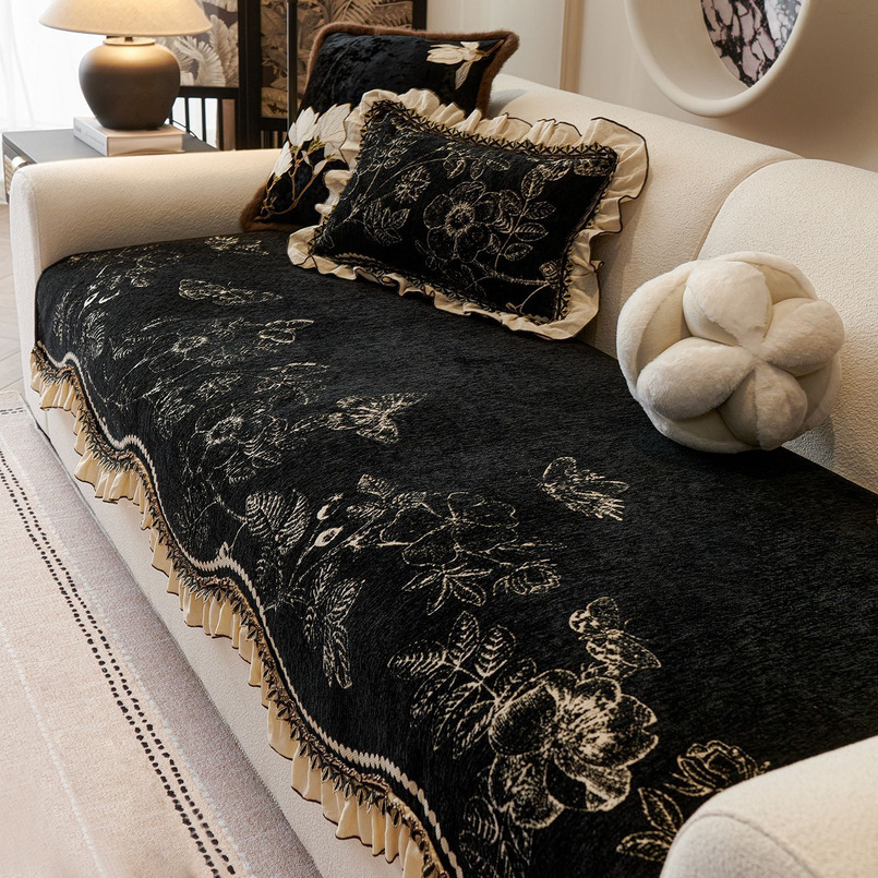 French Style Light Luxury Chenille All Seasons 2025 New High-end Non-slip Seat Cushion Sofa Cover
