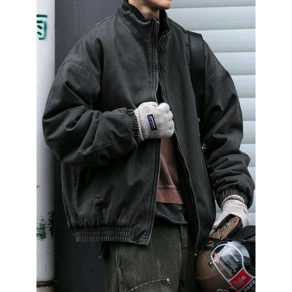 Japanese Vintage Polar Fleece Men Winter High Quality Thick Jacket Korean Streetwear Loose Couple Trendy Warm Coat Male 250703