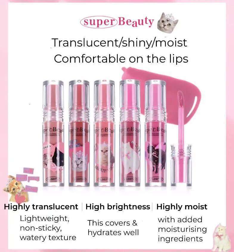 FLORTTE Gloss Serum Esther Bunny Lip Tint Glaze Liquid Lipstick 2.6g Hydrating Makeup Women Cosmetics X250702