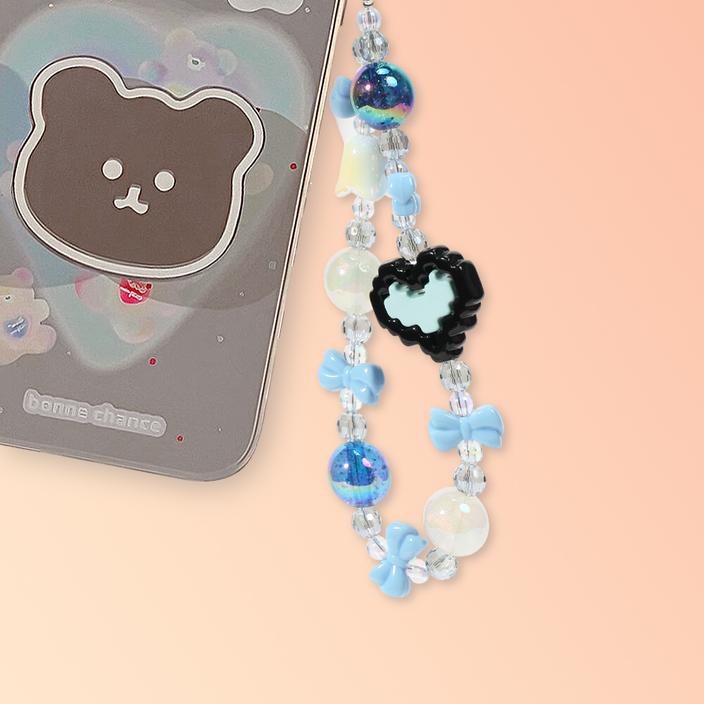 Fashionable High-Quality Pearl Bow Phone Chain with Bells mobile phone chain