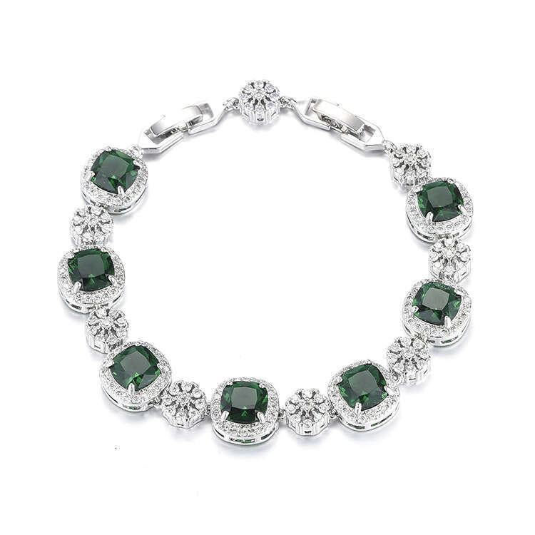 Trendy High-End Princess Fashion for Women Square Inlaid Luxurious Zircon Bracelet d1d