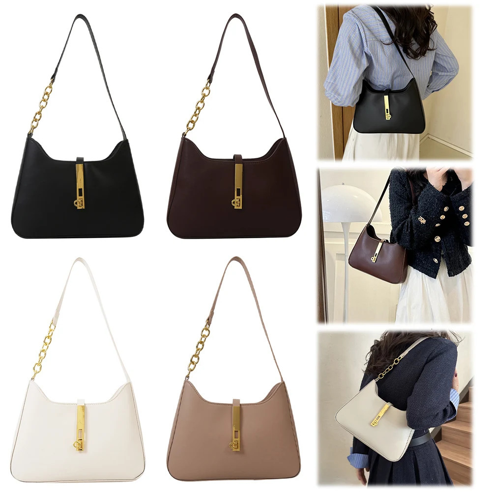 PU Leather Solid Color Handbag for Women Trendy Zipper Shoulder Bag Versatile Underarm Bag for Casual 250627