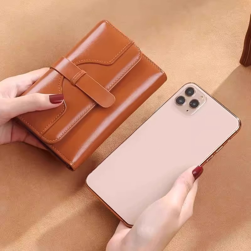 Designer Wallet New Women's Vertical Buckle Wallet Youth European and American Style Multi-Functional Multi-Card Slot Large Luxury bag Capacity D