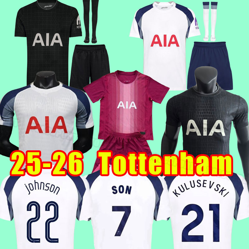 25 26 Tottenham kit Men Soccer Jerseys KIDS SON BERGWIJN 2025 2026 jersey ROMERO REGUILON KULUSEVSKI RICHARLISON KANE SKIPP Adult Fans Player version goalkeeper