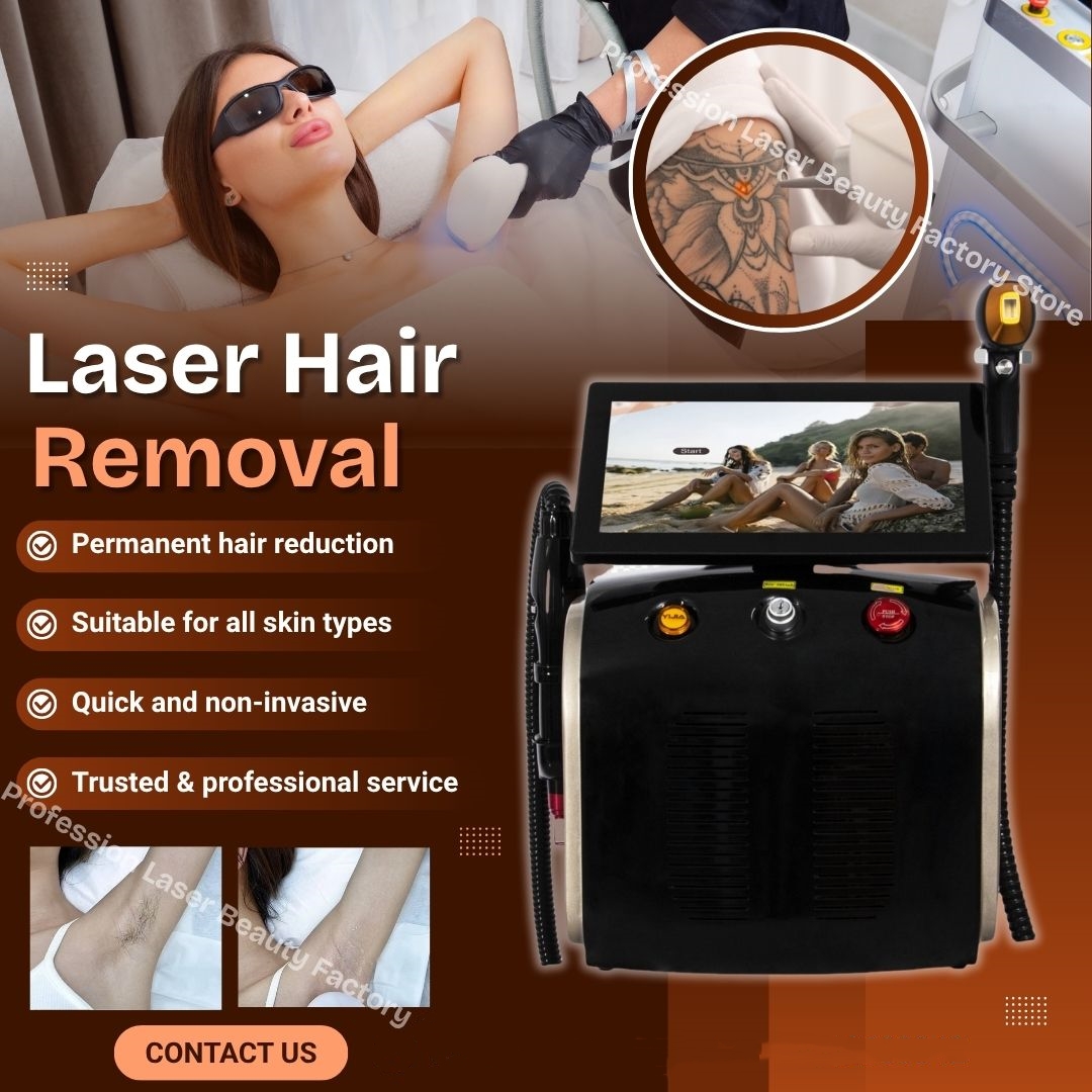 Professional Ice Titanium Painless 2 in 1 Diode Laser Hair Removal and Tattoo Removal Machine ICE Platinum Beauty Salon Special