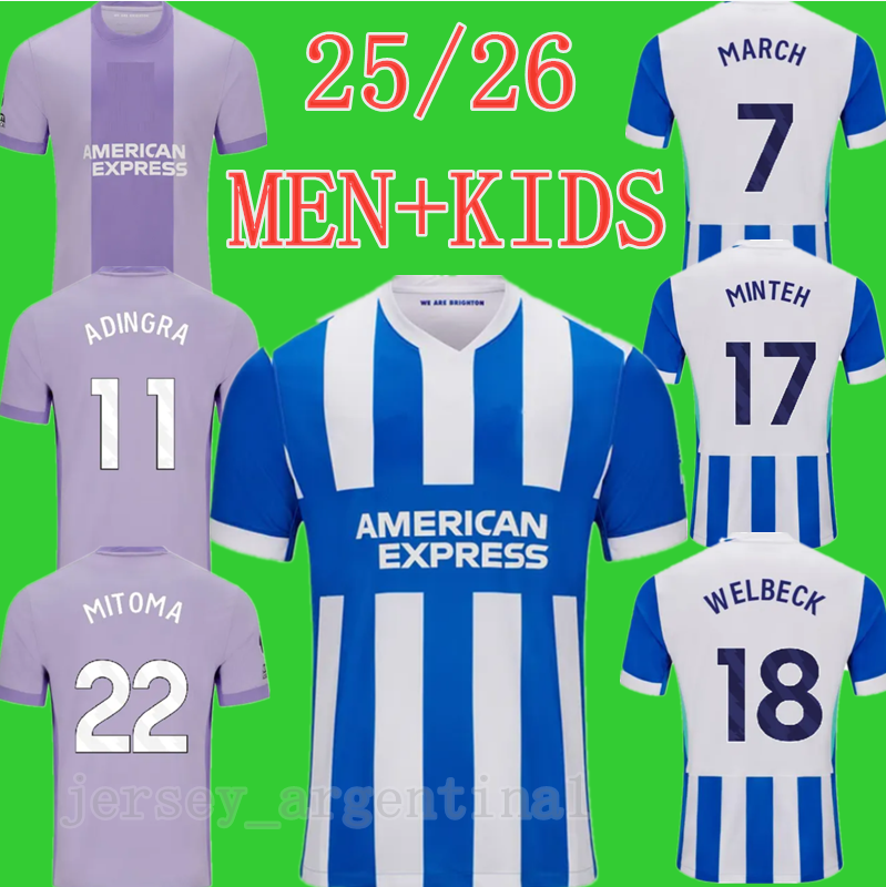 25/26 Brighton soccer jerseys JOAO PEDRO ANSU FATI NAUPAY ADINGRA VELTMAN GROSS BUON LAMPTEY GROSS MITOMA MARCH ESTUPINAN Uniforms 2025 Men Football Shirt 2xl
