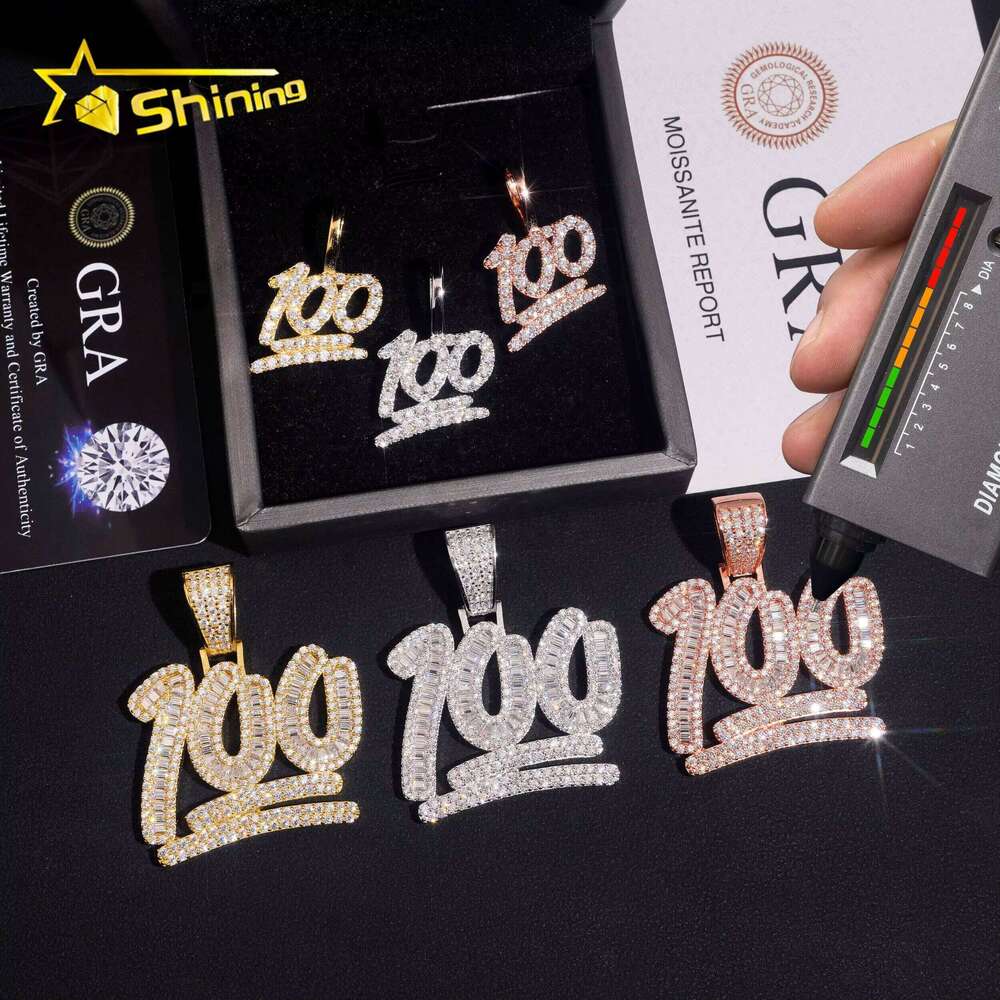 Hip Hop Wholesale Price Sier Iced Out Gift Charm Fine 100% Moissanite Dia Pendant