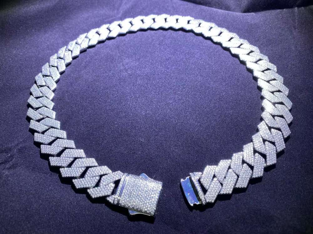 15MM Custom Hip Hop Moissanite Diamond 925 Cuban Link Chain Heavy Cuban Chain for Anniversary Iced out Jewelry