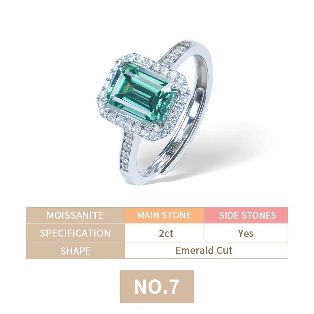 Premium Jewelry VVS Moissanite Ring 925 Sterling Silver Colorful Wedding Party Fashion Bling Bling Diamond GRA Certified