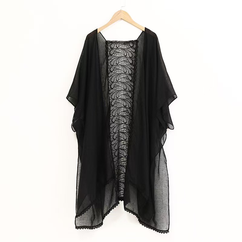 T1118 lace stitching shawl beach sun protection clothing shawl summer outerwear cardigan thin loose female shawl outerwear