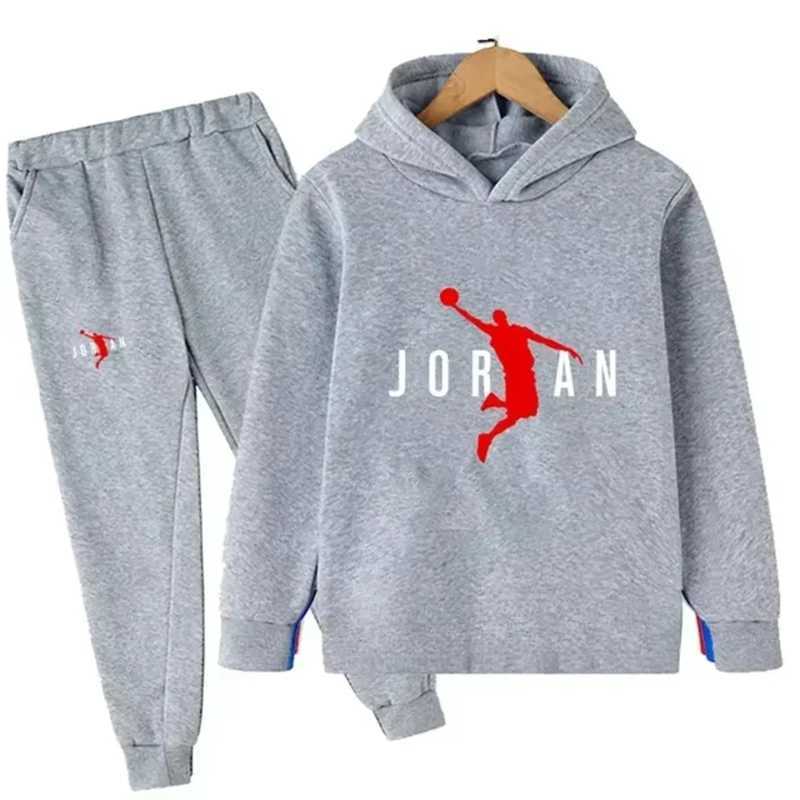 Kids Leisure Letter Print 2pcs Hoodie+Pants Tracksuits 3-13 Years Boys Girls Spring Autumn Outfits Streetwears Children Clothes z250703O295