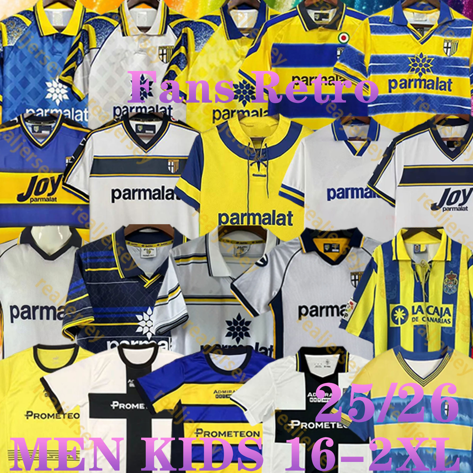 95 97 98 99 00 Parma Retro soccer Jersey 01 02 03 CANNAVARO BAGGIO CRESPO STOICHKOV 24 25 26 CANCELLIERI ALMQVIST KOWALSKI CHARPENTIER 2025 2026 men kids Football shirt