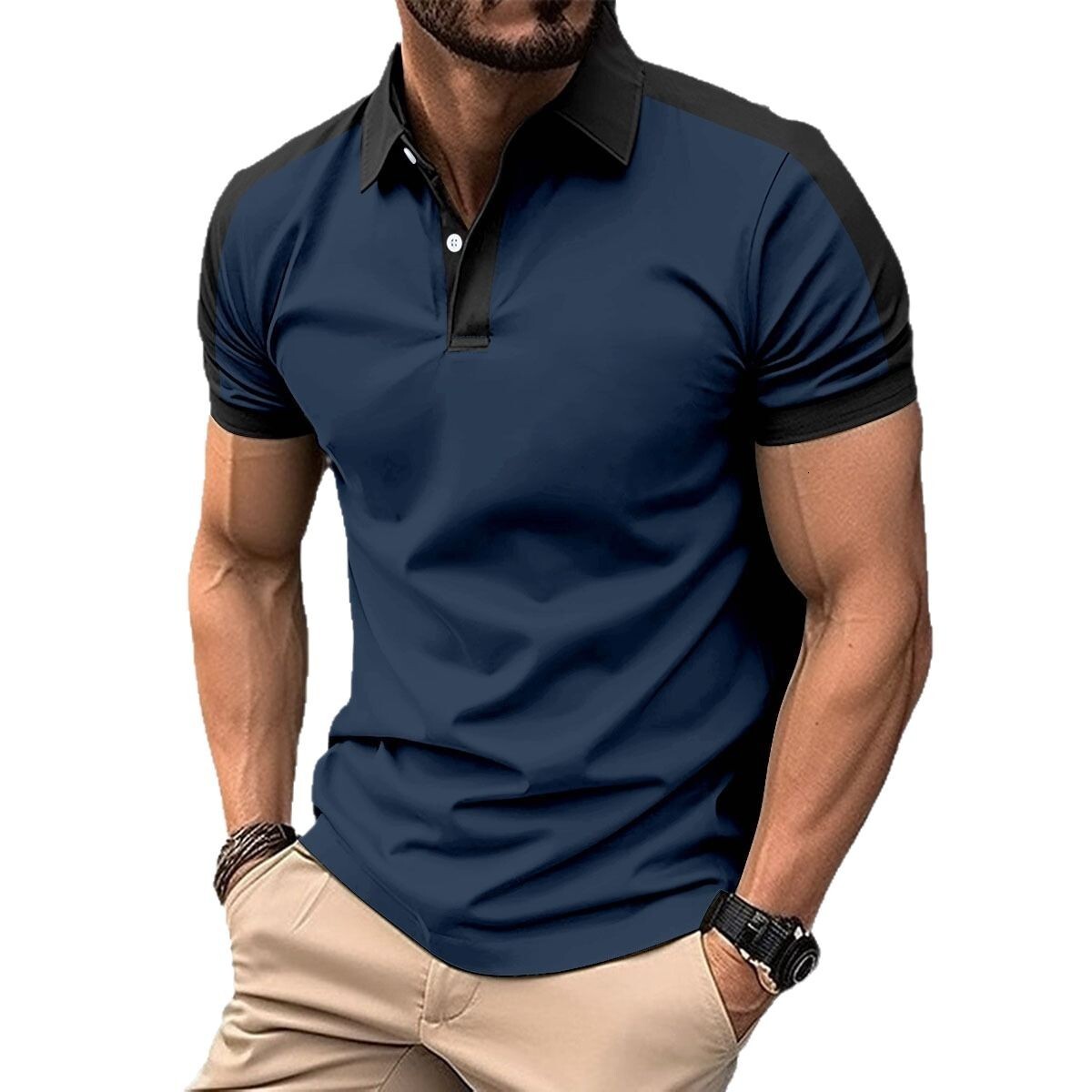 Cross-border Designer T-shirt Summer Short Sleeves European And American Amazon 3D Digital Print Turn-down Collar Short Sleeve Pullover Casual Men
