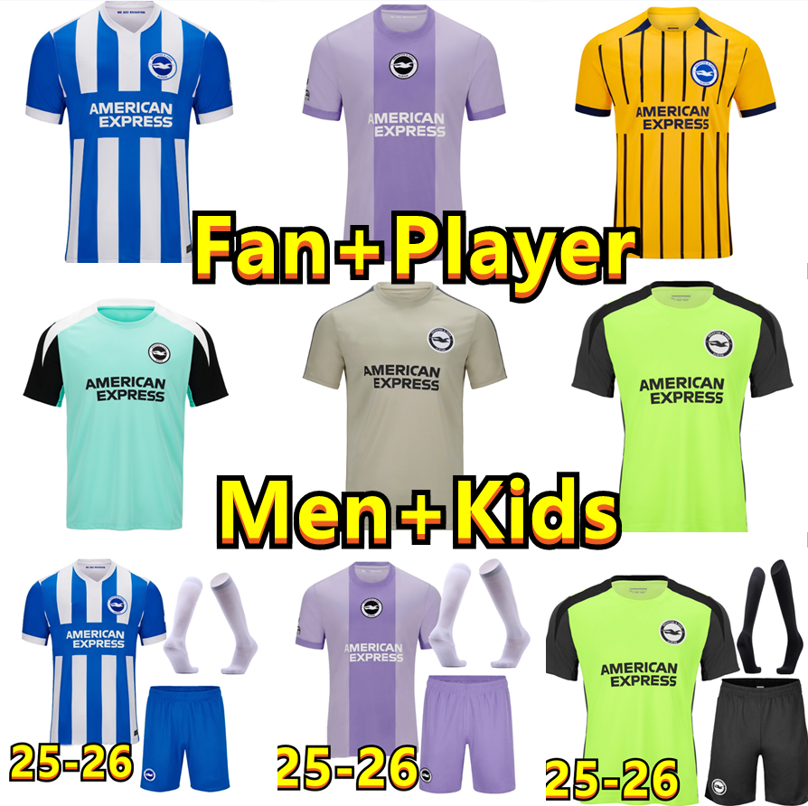 2025 2026 Brighton soccer jerseys JOAO PEDRO ANSU FATI NAUPAY ADINGRA VELTMAN GROSS BUON LAMPTEY GROSS MITOMA MARCH ESTUPINAN Uniforms 25 Men kid kit Football Shirt