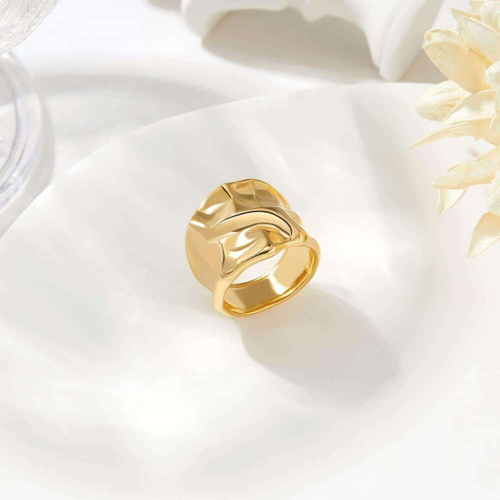 for Set 3 Sier Women Chunky Statement ZC Dome Evil Eye Croissant ring Thick Gold Plated Band Rings