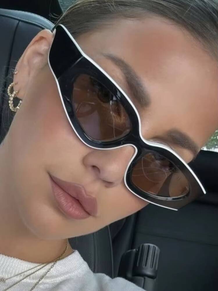 heevoo Punk Cat Eye Sunglasses for Women Brand Designer Edgy Square Frame Plastic 2025 New Fashion Retro Vintage Accessories ddmythur