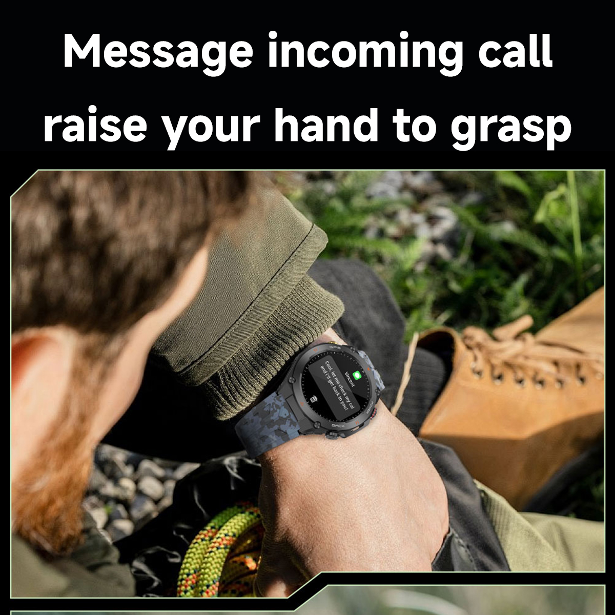 KC82 Smart Watch GPS Tracking Outdoor Sports Compass AI Voice Bluetooth Call Altitude Air Pressure 650mAh Battery Smartwatch Men