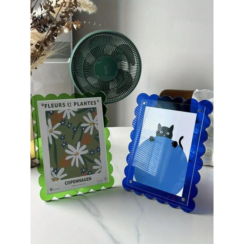 Acrylic New Product Fan-Shaped Lace Photo Frame Creative Refrigerator Magnet H260306