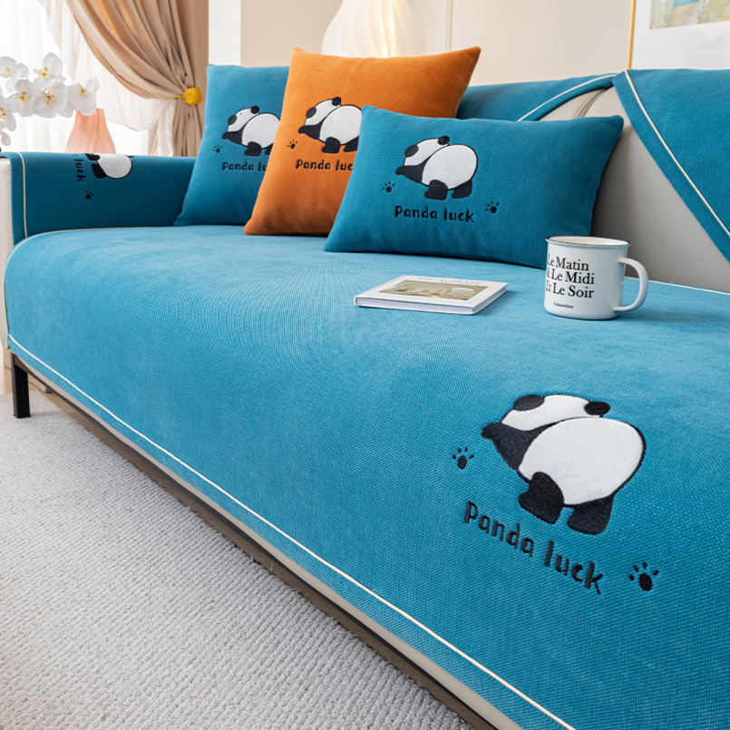New Chenille Fabric All-Season Non-Slip Seat Cushion Cute Chinese Simple Style Sofa Cover