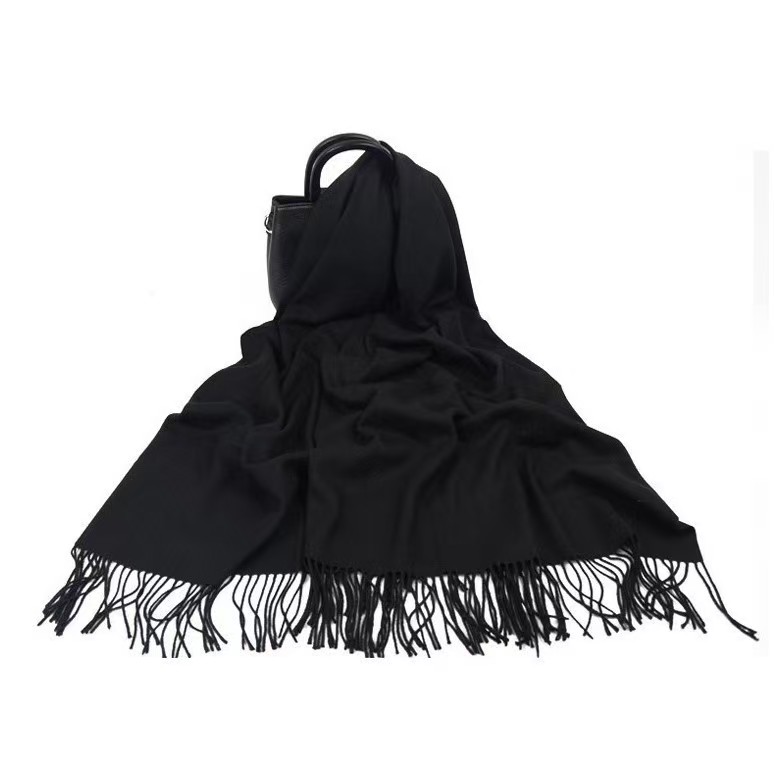 T1116 Women's Winter High-grade Wool Cashmere Scarf Solid Color Men's Shawl All-match Cotton Scarf