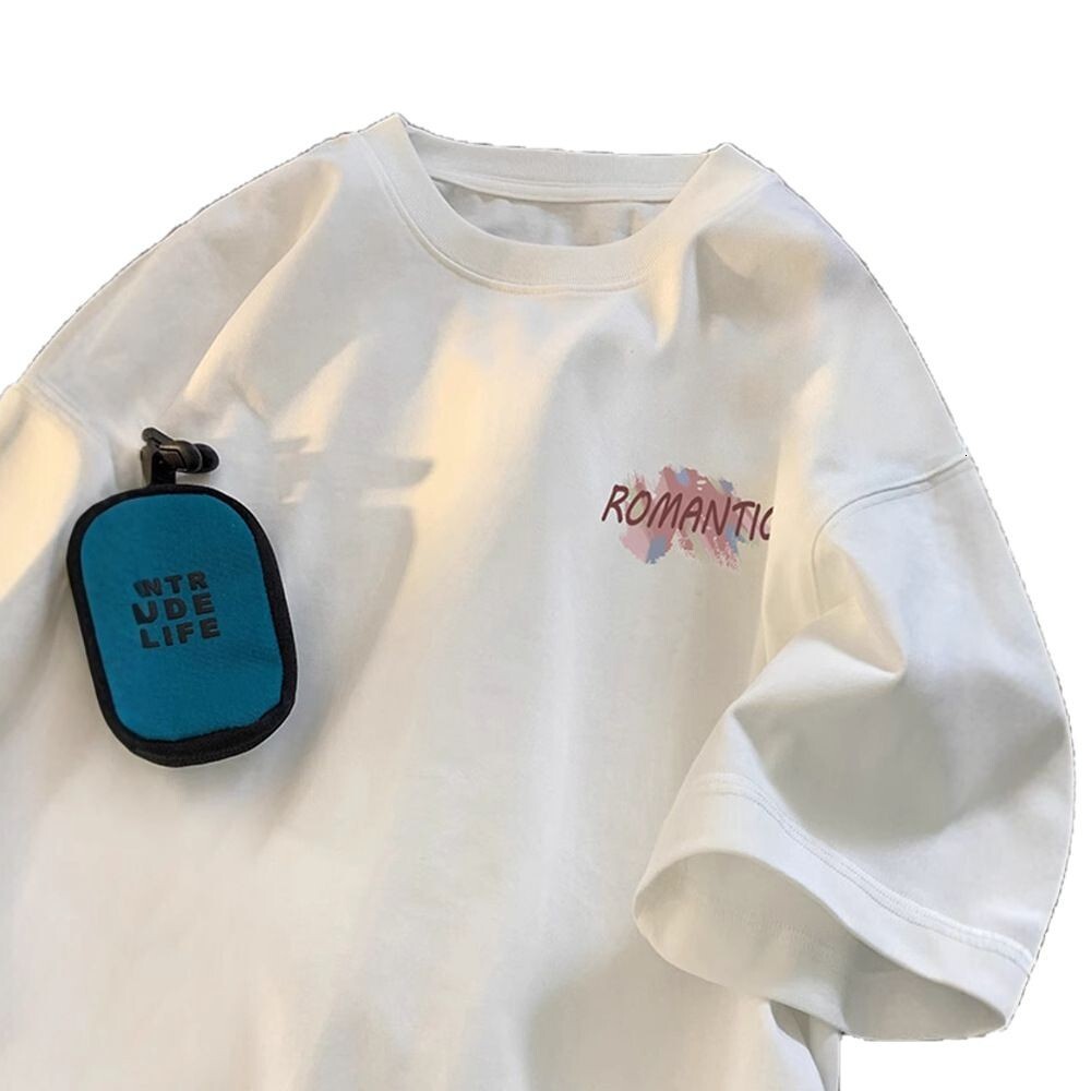 Letter Print Short Sleeve T-shirt For Designer Short Sleeves Men Summer Loose Breathable Half Sleeve American Style Trendy Anti-wrinkle Shaped T-shirt