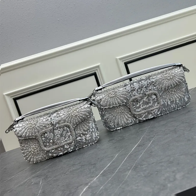 Luxury Designers Bags Womens handbags crystal Shoulder Bag wedding sliver purse flap evening bag Top quality tote bag Hobo Diamonds Chest pack fashion lady 20cm/27cm